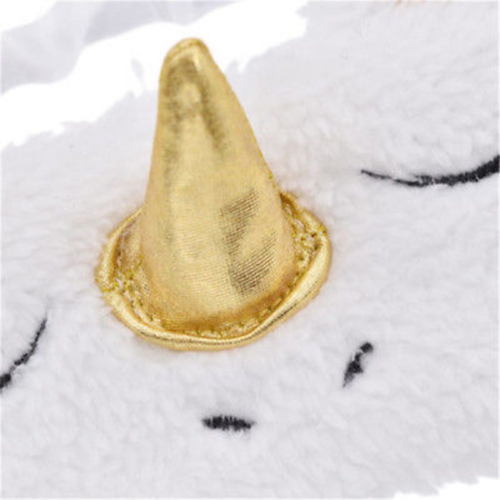 Gold White Unicorn Plush Sleeping Mask - Picture 2 of 6